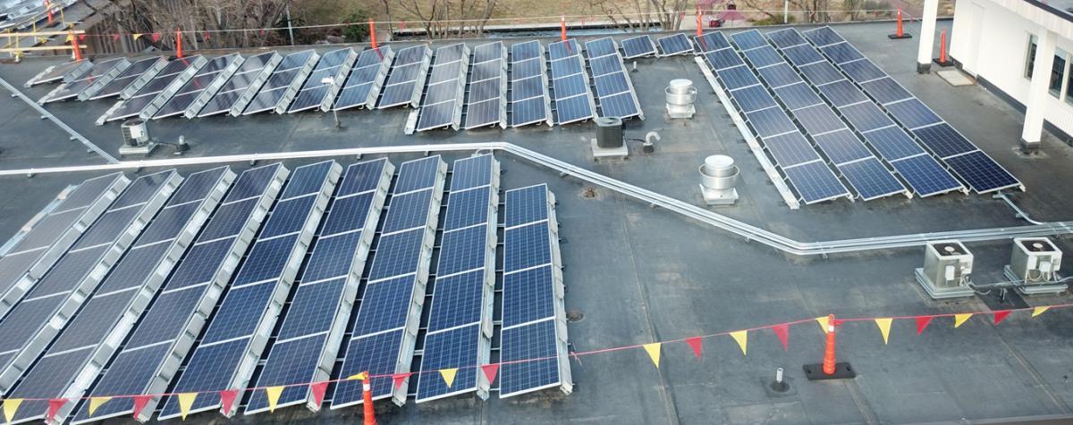 solar panels on top of a roof